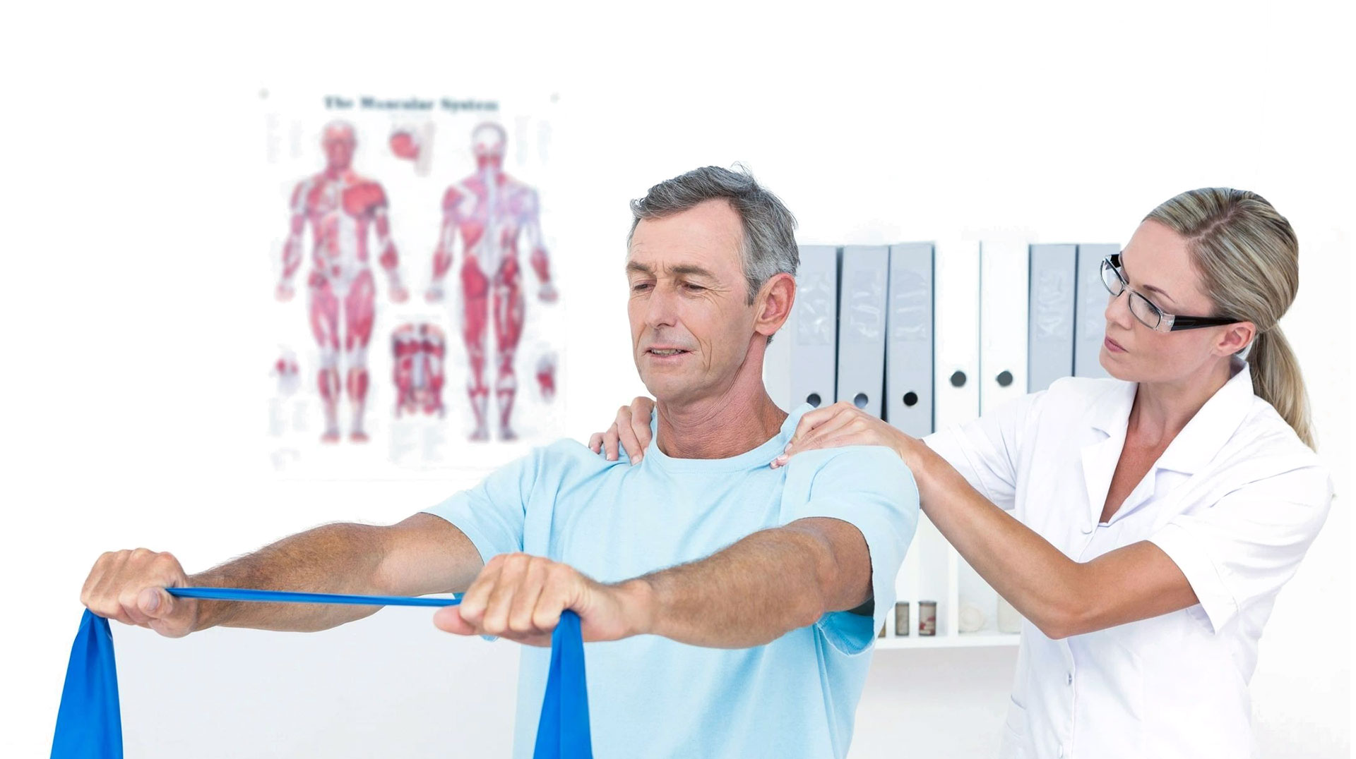 Doctor examining her patient back